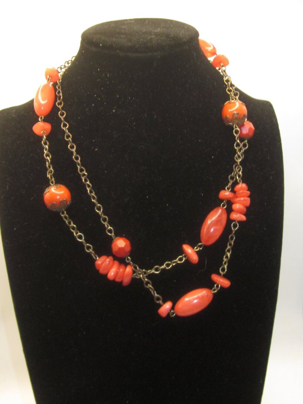 Salmon Colored Acrylic Necklace